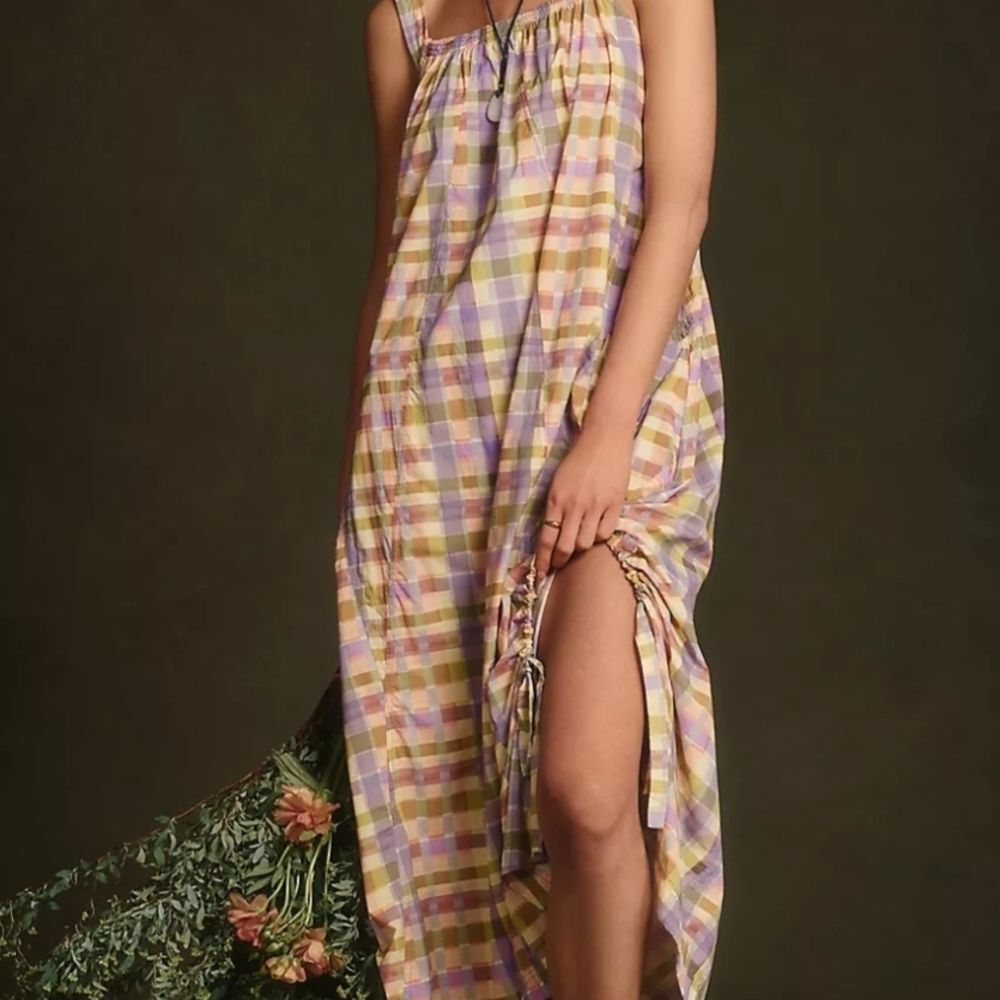 Anthropologie Daily Practice Plaid Maxi Dress